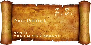 Puns Dominik névjegykártya